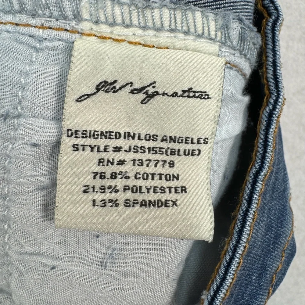 JW Signature Jean Shorts Womens Size Medium Dark Wash High Rise Frayed Hem NWT - Picture 4 of 10
